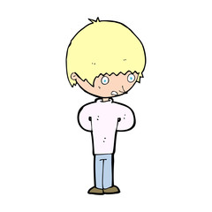 cartoon nervous boy