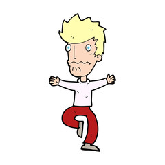 cartoon frightened man