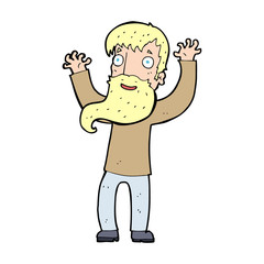 cartoon excited man with beard