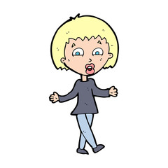 cartoon woman shrugging shoulders