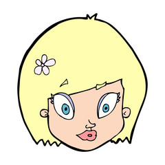 cartoon happy female face