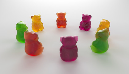 Jelly Gummy Bears. Fruit gum candies