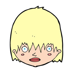 cartoon staring woman
