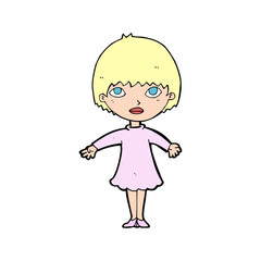 cartoon woman in dress