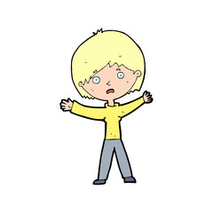 cartoon worried woman