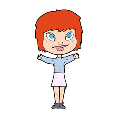 cartoon woman waving arms