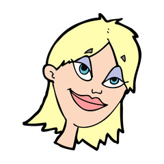 cartoon happy woman