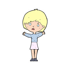 cartoon worried woman