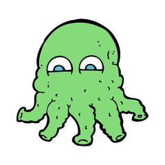 cartoon alien squid face