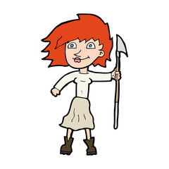 cartoon woman with spear