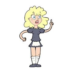 cartoon worried maid