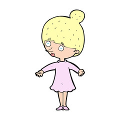 cartoon surprised woman