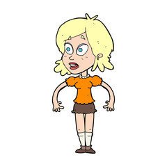 cartoon surprised woman