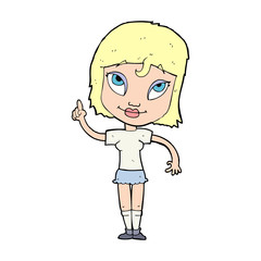 cartoon woman with idea