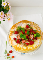 blinis pie with srawberry