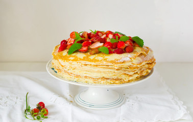 blinis pie with srawberry