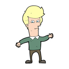 cartoon waving man