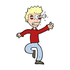 Fototapeta premium cartoon terrified man with eyes popping out