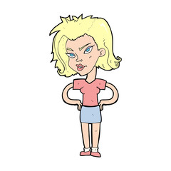 cartoon woman with hands on hips