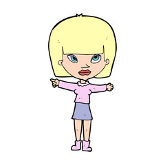 cartoon woman pointing