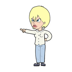 cartoon woman accusing