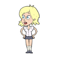 cartoon woman with hands on hips