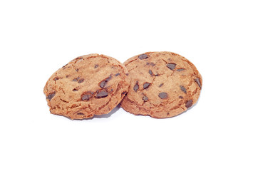 chocolate brownie cookies on white