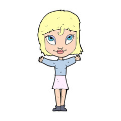cartoon woman with open arms