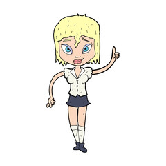 cartoon woman making point