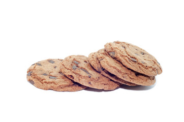 chocolate brownie cookies on white