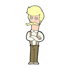 cartoon man with mustache