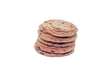 chocolate brownie cookies on white