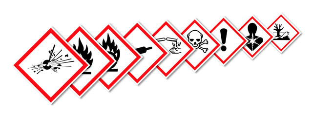 Obraz premium Pictogrammes danger GHS.