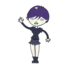 cartoon vampire girl waving