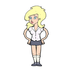 cartoon pretty woman