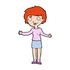 cartoon confused woman
