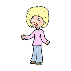 cartoon surprised woman