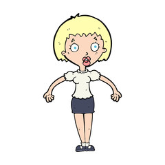 cartoon confused woman shrugging shoulders