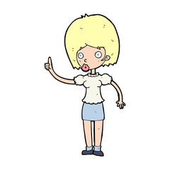 cartoon woman with idea