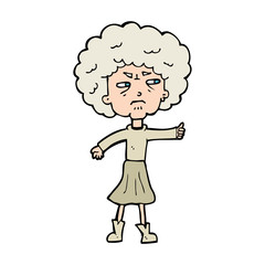 cartoon annoyed old woman