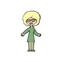 cartoon woman wearing glasses