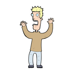 cartoon terrified man