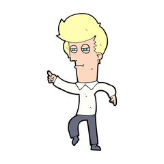 cartoon man accusing