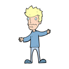 cartoon nervous man