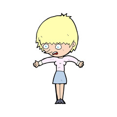 cartoon woman panicking