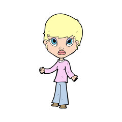 cartoon woman shrugging shoulders