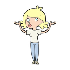 cartoon woman throwing arms in air