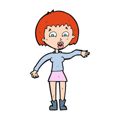 cartoon surprised woman