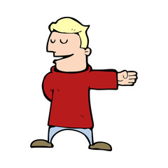 cartoon man gesturing direction