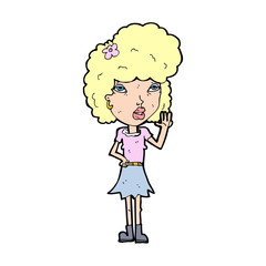 cartoon woman waving